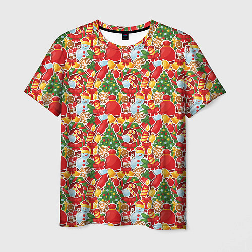 Мужская футболка Merry Christmas символика / 3D-принт – фото 1