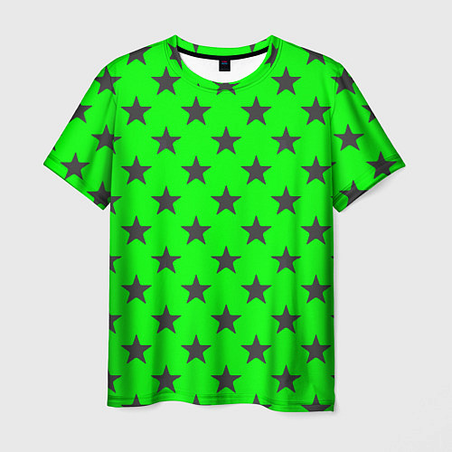 Мужская футболка Звездный фон зеленый / 3D-принт – фото 1