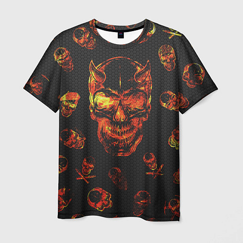 Мужская футболка Огненные черепа Carbon / 3D-принт – фото 1