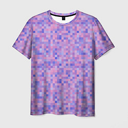 Футболка мужская Сиреневая пиксельная абстракция, цвет: 3D-принт