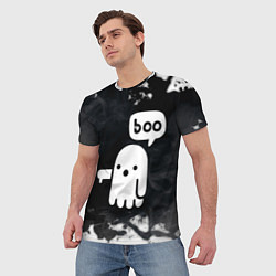 Футболка мужская ХЕЛЛУОИН ПРИВЕДЕНИЕ БУ! HALLOWEEN GHOST BOO!, цвет: 3D-принт — фото 2