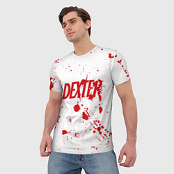 Футболка мужская Dexter logo Декстер брызги крови, цвет: 3D-принт — фото 2