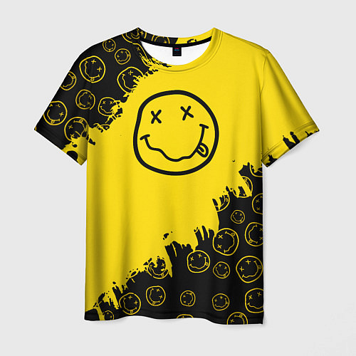 Мужская футболка Nirvana Smile Нирвана Рваный Паттерн / 3D-принт – фото 1