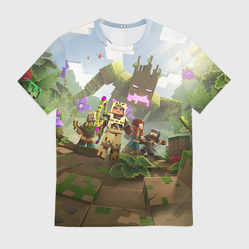 Мужская футболка МАЙНКРАФТ ГЕРОИ ПРОТИВ ЗЛА / 3D-принт – фото 1