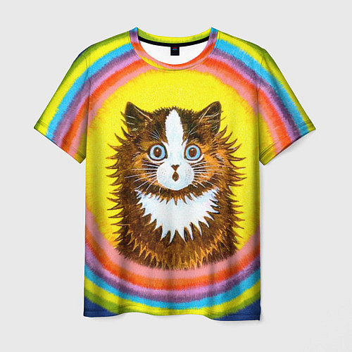 Мужская футболка Радужный кот Луиса Уэйна / 3D-принт – фото 1