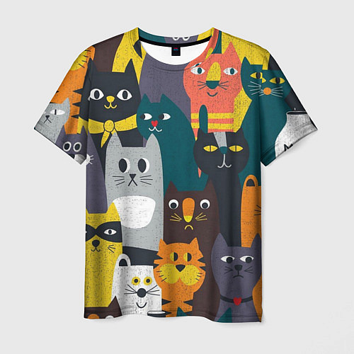 Мужская футболка Крутые коты / 3D-принт – фото 1