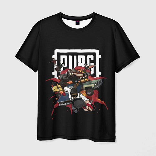 Мужская футболка PUBG BATTLE / 3D-принт – фото 1
