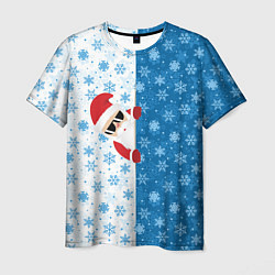 Футболка мужская С Новым Годом дед мороз, цвет: 3D-принт
