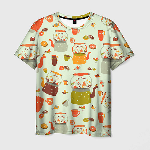 Мужская футболка Осенние чаепитие / 3D-принт – фото 1