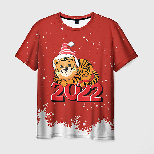 Мужская футболка Тигренок 2022 год цифрами / 3D-принт – фото 1