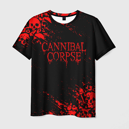 Мужская футболка CANNIBAL CORPSE КРАСНЫЕ ЧЕРЕПА / 3D-принт – фото 1