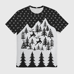 Мужская футболка Северные Олени в Горах