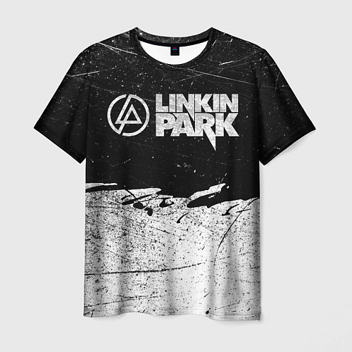 Мужская футболка Линкин Парк Лого Рок ЧБ Linkin Park Rock / 3D-принт – фото 1