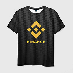 Футболка мужская БИНАНС ЛОГО CARBON BINANCE LOGO, цвет: 3D-принт