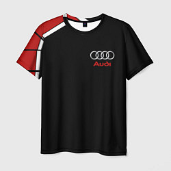 Мужская футболка АУДИ ЛОГО AUDI GEOMETRY RED STRIPES LINE