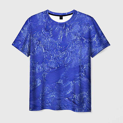 Мужская футболка Синие мазки / 3D-принт – фото 1