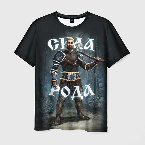 Мужская футболка Сила Рода Славянский воин / 3D-принт – фото 1