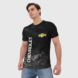 Футболка мужская Chevrolet, gray, цвет: 3D-принт — фото 2