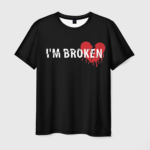 Мужская футболка Im broken с разбитым сердцем / 3D-принт – фото 1