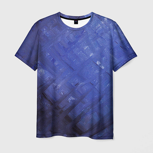 Мужская футболка Синие акварельные мазки / 3D-принт – фото 1