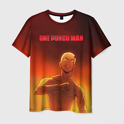 Мужская футболка Сайтама в огне One Punch-Man / 3D-принт – фото 1