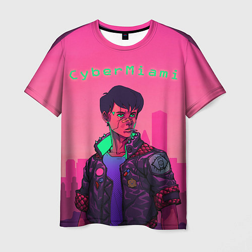 Мужская футболка CyberMiami / 3D-принт – фото 1