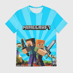 Футболка мужская МАЙНКРАФТ ГЕРОИ ИГРЫ MINECRAFT, цвет: 3D-принт