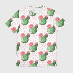 Мужская футболка Паттерн из кактусов