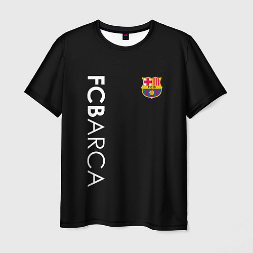 Мужская футболка FC BARCA BLACK STYLE / 3D-принт – фото 1