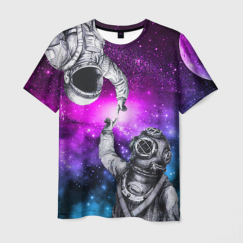 Мужская футболка Космонавт и водолаз - сотворение / 3D-принт – фото 1