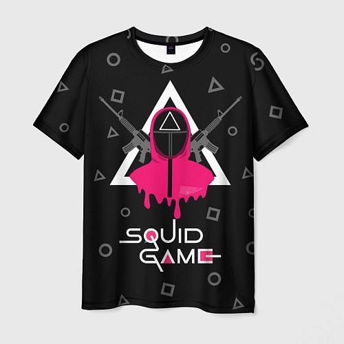 Мужская футболка Squid game: guard with M-16 / 3D-принт – фото 1