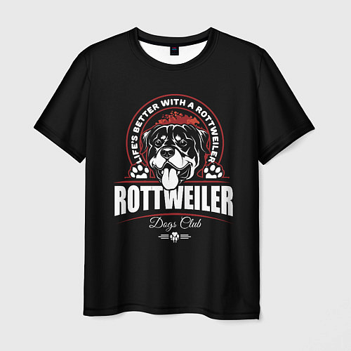 Мужская футболка Ротвейлер Rottweiler / 3D-принт – фото 1