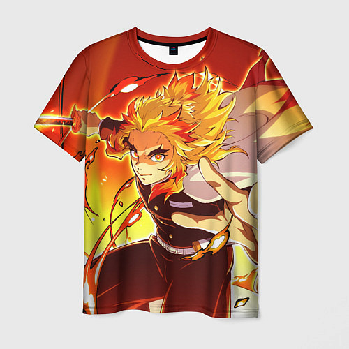 Мужская футболка Ренгоку Кёджуро, Клинок рассекающий демонов / 3D-принт – фото 1
