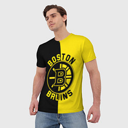 Футболка мужская Boston Bruins, Бостон Брюинз, цвет: 3D-принт — фото 2