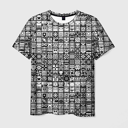 Мужская футболка Геометри Даш паттерн Geometry Dash / 3D-принт – фото 1