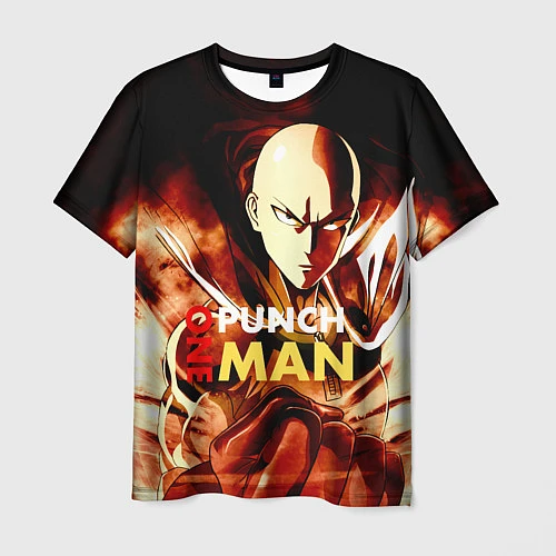 Мужская футболка Огненный Сайтама One Punch-Man / 3D-принт – фото 1