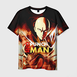 Футболка мужская Огненный Сайтама One Punch-Man, цвет: 3D-принт
