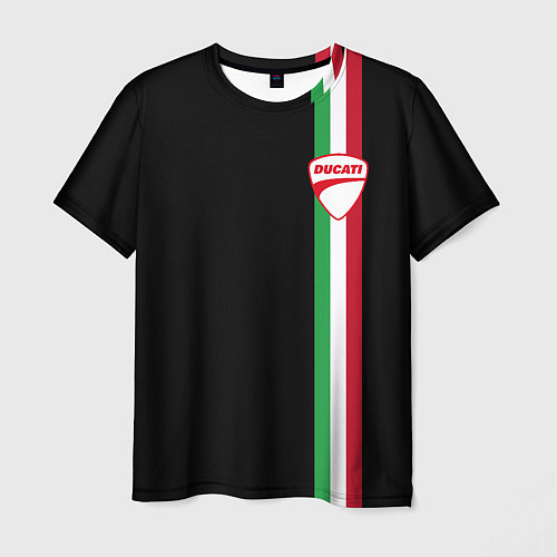 Мужская футболка DUCATI MOTOCYCLE ITALY LINE / 3D-принт – фото 1