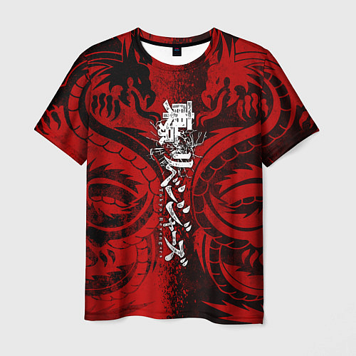 Мужская футболка TOKYO REVENGERS BLACK RED DRAGON / 3D-принт – фото 1