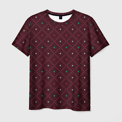 Мужская футболка Knitted Texture / 3D-принт – фото 1