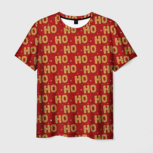 Мужская футболка HO-HO-HO / 3D-принт – фото 1