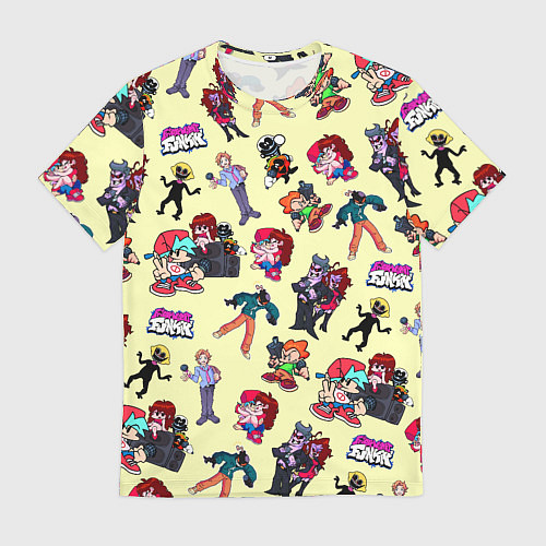 Мужская футболка Friday Night Funkin - все герои / 3D-принт – фото 1