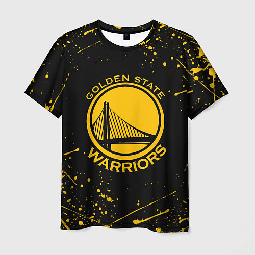 Мужская футболка GOLDEN STATE WARRIORS? , БРЫЗГИ КРАСОК / 3D-принт – фото 1