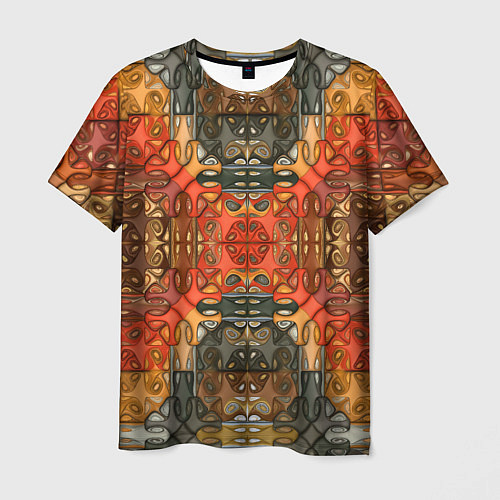 Мужская футболка Коллекция Фрактальная мозаика Оранжевый / 3D-принт – фото 1