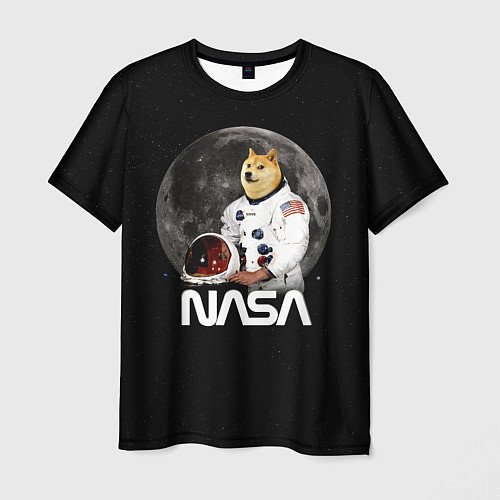 Мужская футболка Доги Космонавт Мем Наса Doge / 3D-принт – фото 1