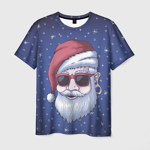 Мужская футболка САНТА ХИПСТЕР SANTA HIPSTER / 3D-принт – фото 1