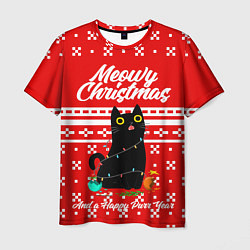 Футболка мужская MEOW CHRISTMAS, цвет: 3D-принт