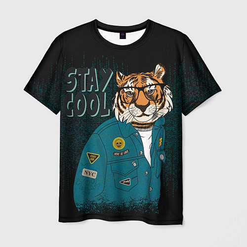Мужская футболка Крутой фурри тигр / 3D-принт – фото 1