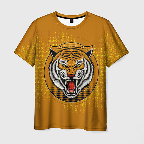 Мужская футболка Голова свирепого тигра / 3D-принт – фото 1