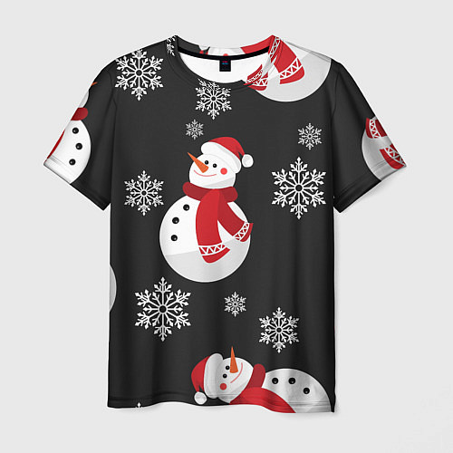 Мужская футболка Снеговик! / 3D-принт – фото 1